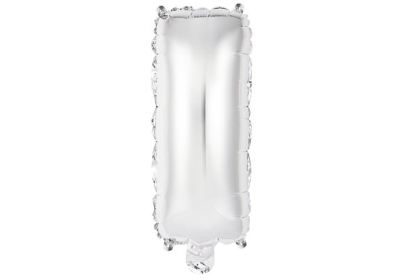 SALE> Letter Mini Silver - I - A34cm - zelfsluitend.