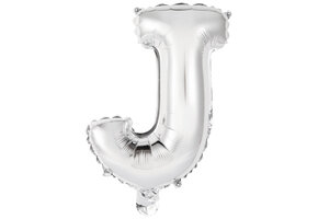 Letter Mini Silver - J - A34cm - zelfsluitend