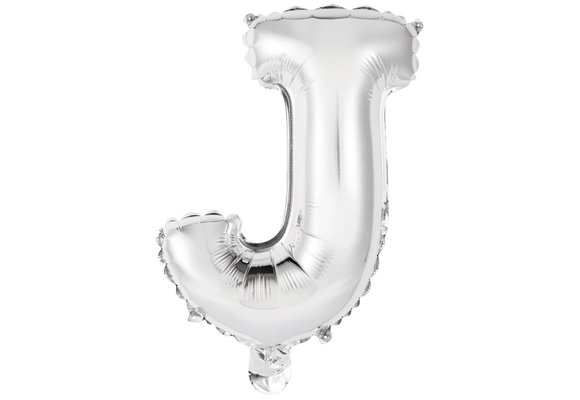 SALE> Letter Mini Silver - J - A34cm - zelfsluitend.