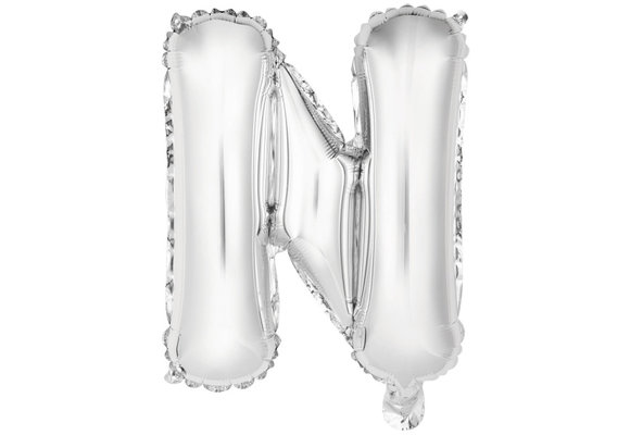 Letter Mini Silver - N - A34cm - zelfsluitend