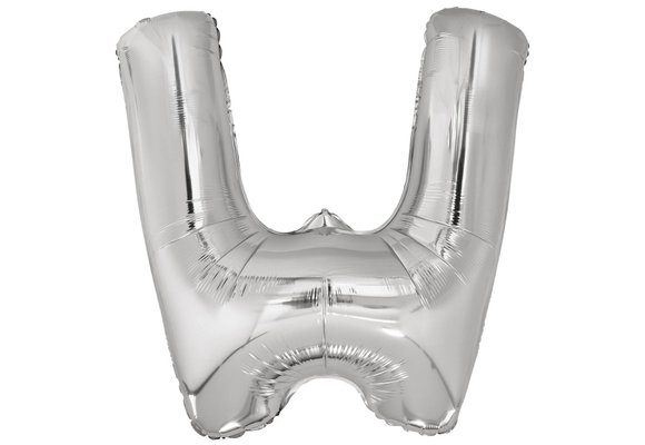 Letter Mini Silver - W - A34cm - zelfsluitend