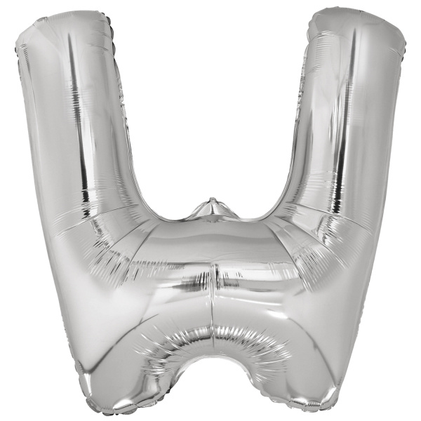 Letter Mini Silver - W - A34cm - zelfsluitend