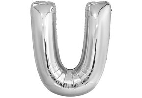 Letter Mini Silver - U - A34cm - zelfsluitend
