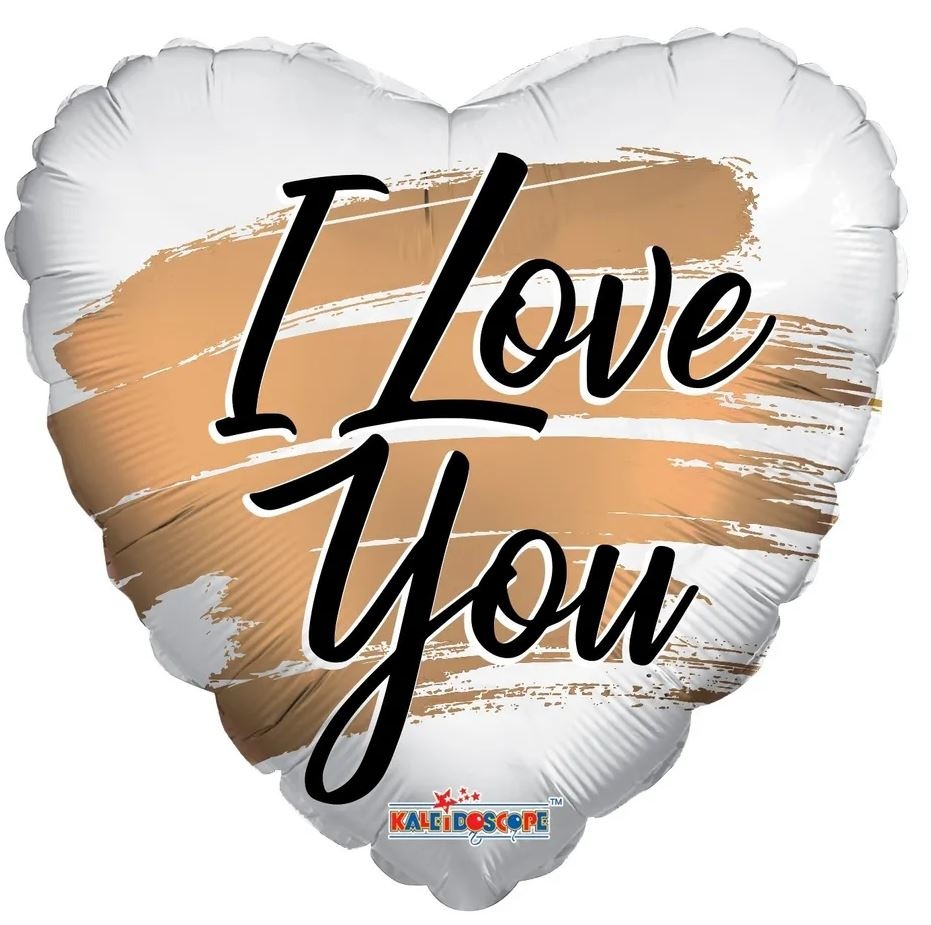 ECO - Heart - I Love You Gold Brush strokes - K18"