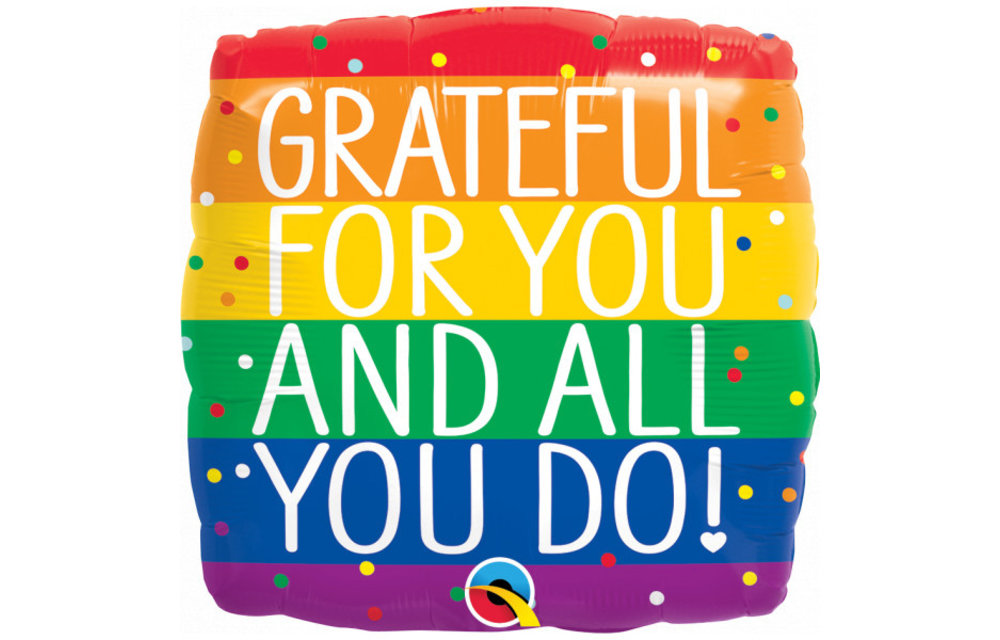 Square - Grateful for You - 18 inch - Qualatex
