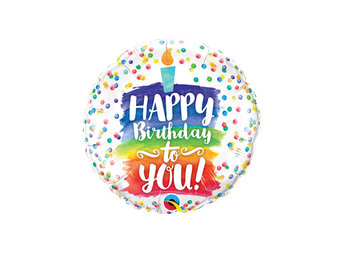 MICRO - Birthday - Rainbow Cake - 9 inch - Qualatex - VOL