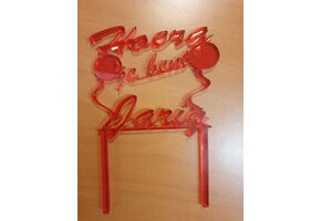 LS - TAARTSTEKER -  KUNSTSTOF - 17,5x 12,5cm