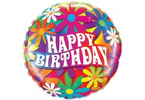 MICRO - Birthday - Psychedelic Daisies - 9inch-Qualatex-VOL