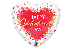 Heart - Valentine's - Watercolour Hearts - 18inch - Qualatex