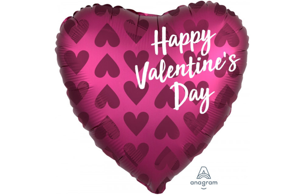 Heart - Valentine's Day - Satin Pomegranate - 18 inch - Anagram