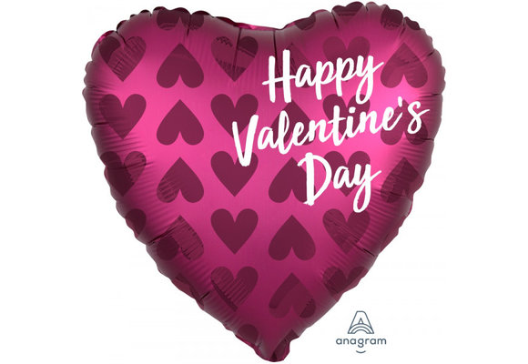 Heart - Valentine's Day - Satin Pomegranate-18 inch-Anagram