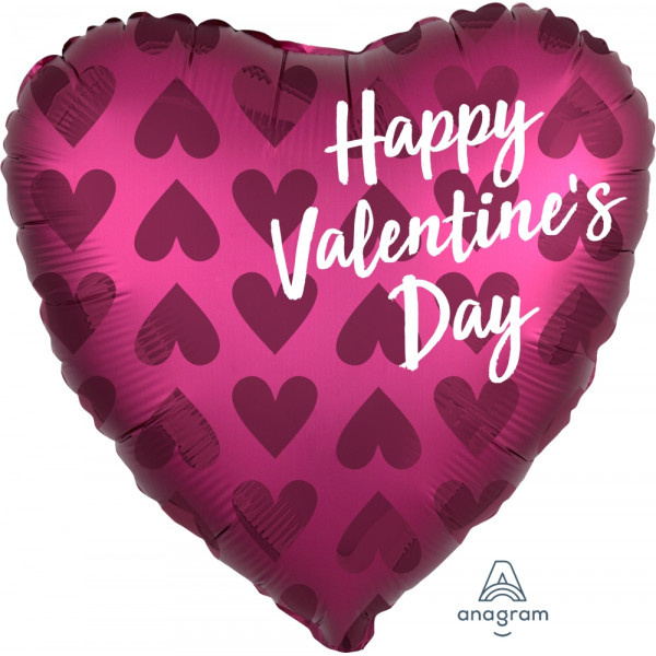Heart - Valentine's Day - Satin Pomegranate - 18 inch - Anagram