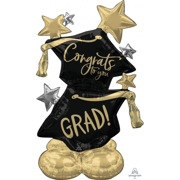 Airloonz - Congrats Grad - Black & Gold - A--cm x ---cm