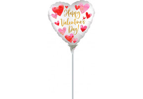 MICROFOIL - Heart Valentine's Day - Watercolour Hearts - 9inch - Anagram-Airfilled