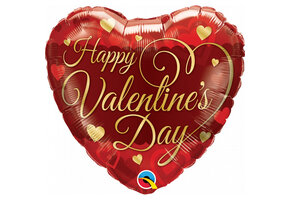 Heart - Valentine's Day - Gold Script - 18 inch - Qualatex