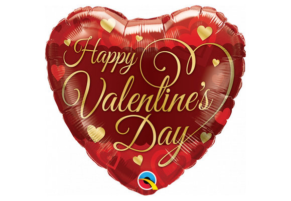 Heart - Valentine's Day - Gold Script - 18 inch - Qualatex