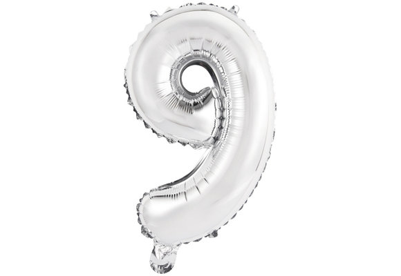 Cijfer Mini Silver - 9 - 34cm - Anagram