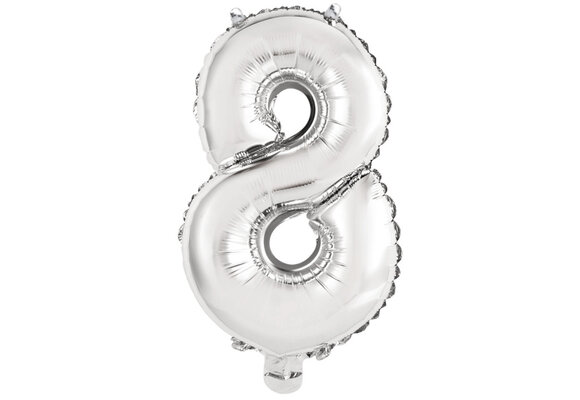 Cijfer Mini Silver - 8 - A34cm - zelfsluitend