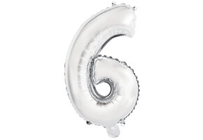Cijfer Mini Silver - 6 - A34cm - zelfsluitend