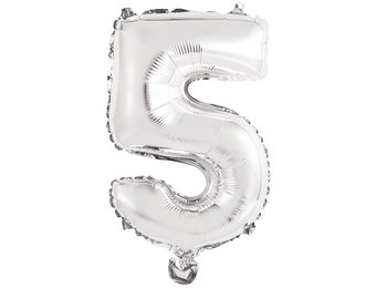 Cijfer Mini Silver - 5 - A34cm - zelfsluitend