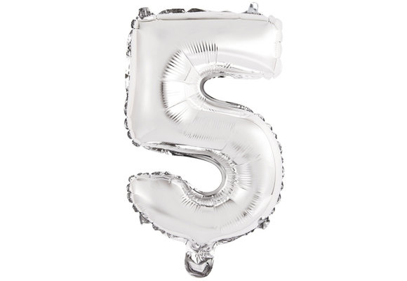 Cijfer Mini Silver - 5 - 34cm - Anagram