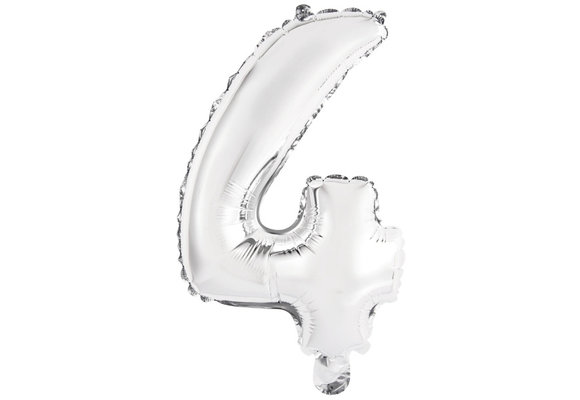 Cijfer Mini Silver - 4 - 34cm - Anagram