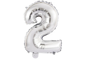 Cijfer Mini Silver - 2 - A34cm