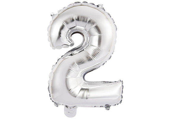 Cijfer Mini Silver - 2 - A34cm - zelfsluitend