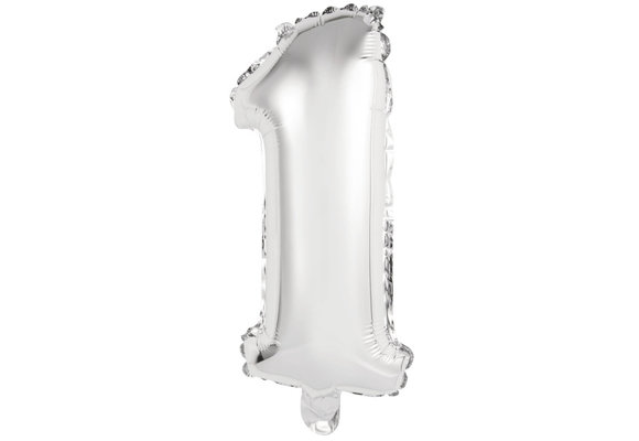 Cijfer Mini Silver - 1 - A34cm - zelfsluitend