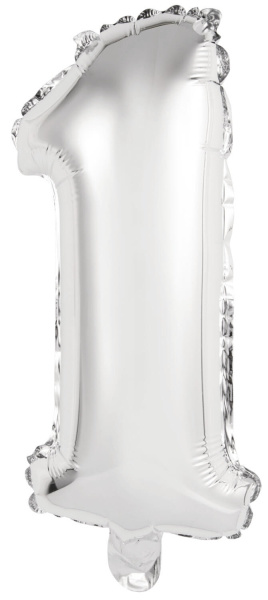 Cijfer Mini Silver - 1 - A34cm - zelfsluitend