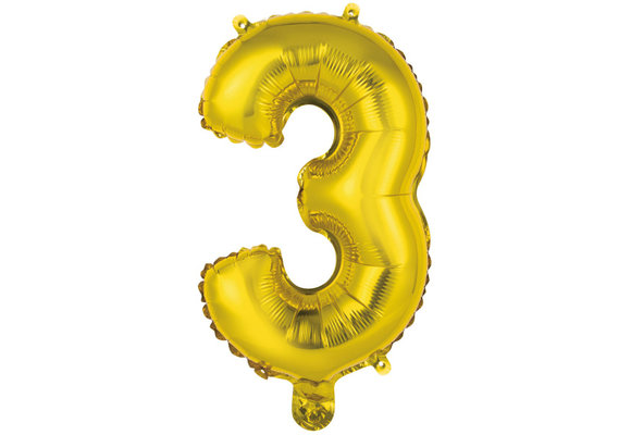 Cijfer Mini Gold - 3 - 34cm - Anagram