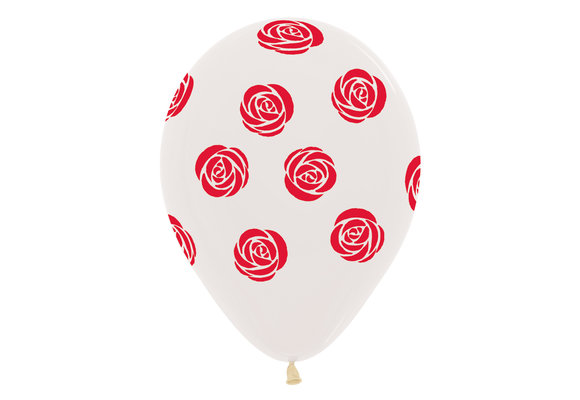 R12 - Roses - Clear 390 - Red Print - 25 Stuks