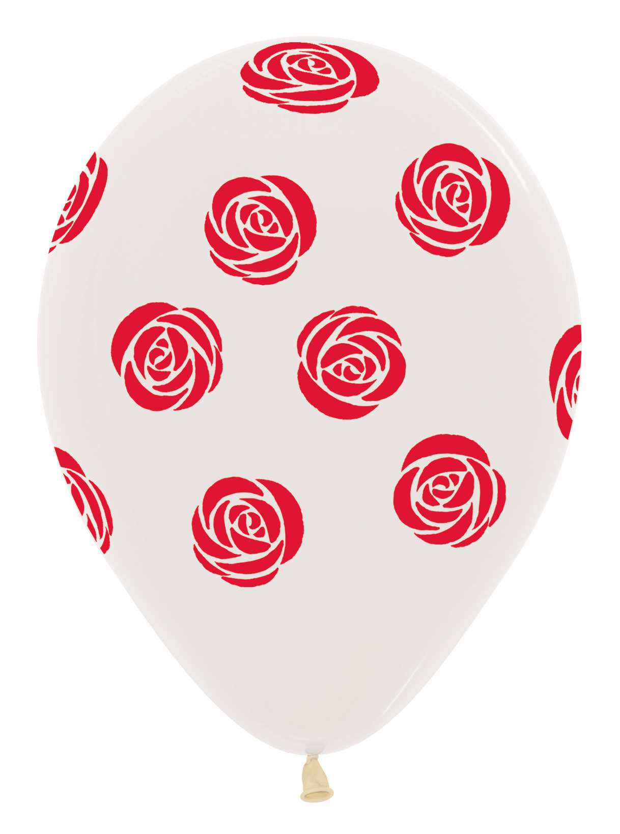 Sempertex 12 inch  - Roses - Crystal Clear 390 - Red Print