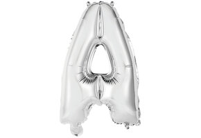 SALE> Letter Mini Silver - A - A34cm - zelfsluitend.