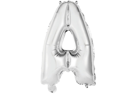 SALE> Letter Mini Silver - A - A34cm - zelfsluitend.