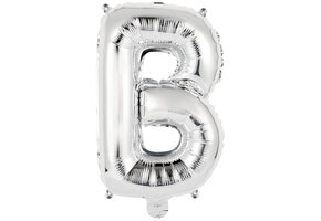 SALE> Letter Mini Silver - B - A34cm - zelfsluitend.