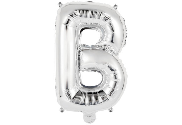 Letter Mini Silver - B - A34cm - zelfsluitend