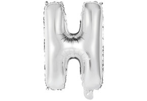Letter Mini Silver - H - A34cm - zelfsluitend