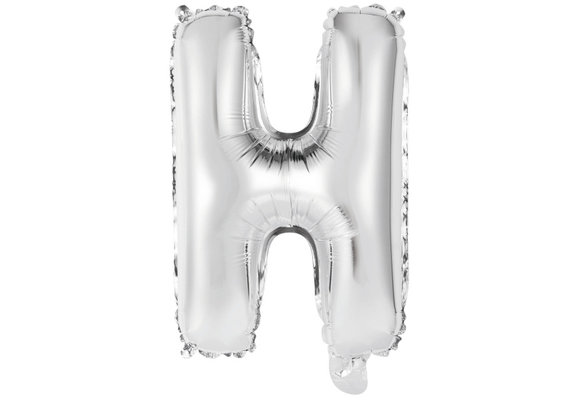 Letter Mini Silver - H - A34cm - zelfsluitend