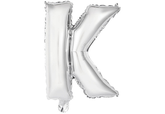 SALE> Letter Mini Silver - K - A34cm - zelfsluitend.