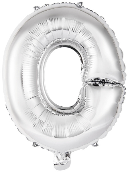 Letter Mini Silver - O - A34cm - zelfsluitend