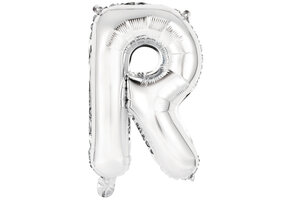 Letter Mini Silver - R - A34cm - zelfsluitend