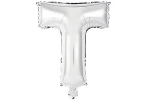 Letter Mini Silver - T - A34cm - zelfsluitend