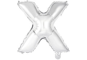 Letter Mini Silver - X - A34cm - zelfsluitend