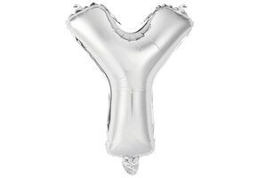 SALE> Letter Mini Silver - Y - A34cm - zelfsluitend.