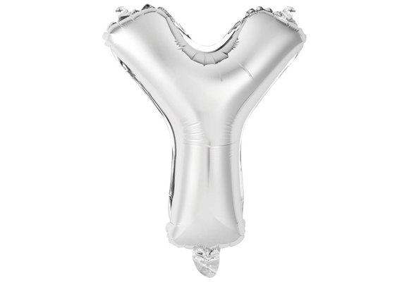 SALE> Letter Mini Silver - Y - A34cm - zelfsluitend.