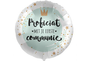 Proficiat met je Eerste Communie - Blauw - 18"/45cm - 2 stuk