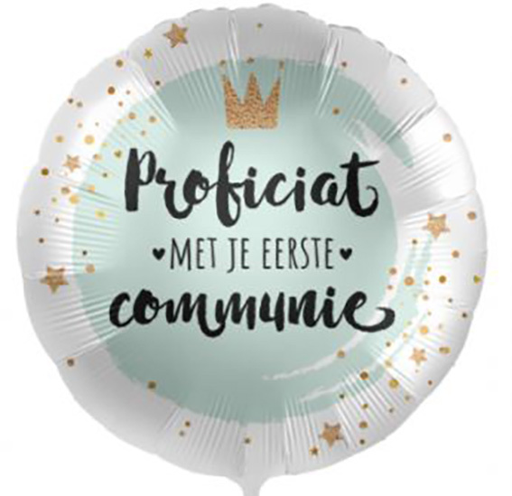 Proficiat met je Eerste Communie - Blauw - 18"/45cm - 2 stuk