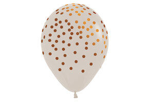 Sempertex 12 inch  - Confetti Copper Ink - White Sand 071