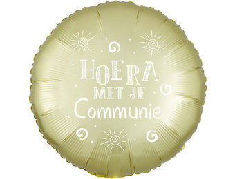 Hoera met je Communie - Satin Luxe Yellow - A18"/45cm